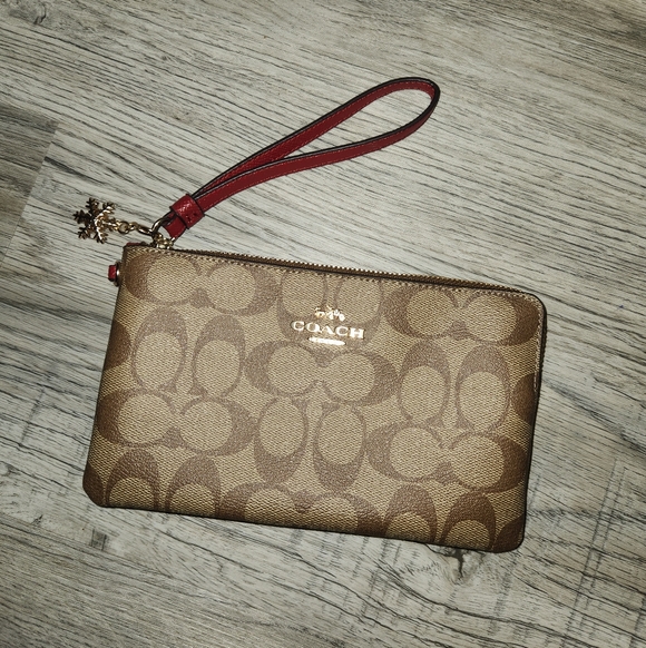 Coach Handbags - Brand New Brown Coach Monogram Canvas Wristlet